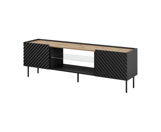 Cama Meble EF ONDA RTV cabinet 180x40x39-58 black (standing or wall mounted)