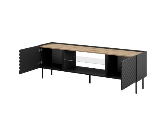 Cama Meble EF ONDA RTV cabinet 180x40x39-58 black (standing or wall mounted)