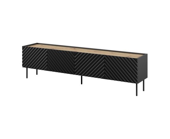 Cama Meble 4D RTV cabinet ONDA 200x40x35-54 black (standing or wall mounted)