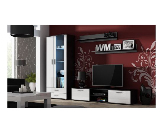 Cama Meble Cama TV stand SOHO 180 black/white gloss