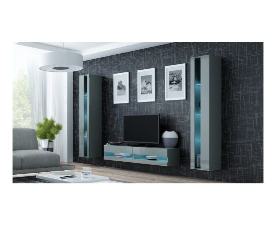 Cama Meble Cama TV stand VIGO NEW 30/140/40 grey/grey gloss