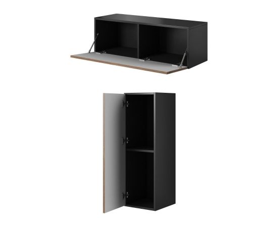 Cama Meble Cama full storage cabinet ROCO RO1 112/37/39 black/black/white