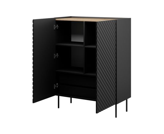 Cama Meble Bookcase 2D2SZ ONDA 98x45x127 black