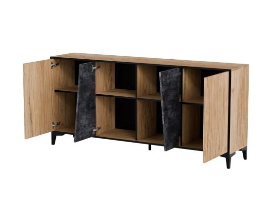 Cama Meble Cama 4D chest of drawers OVO 180x38xH83 oak/concrete