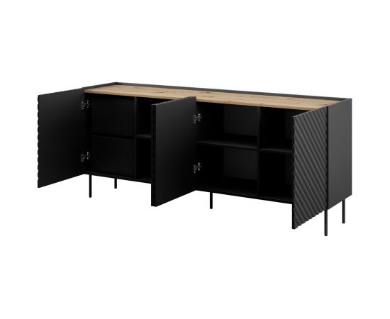 Cama Meble 4D2SZ ONDA chest of drawers 200x45x85 black