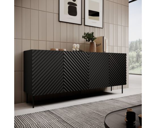 Cama Meble 4D2SZ ONDA chest of drawers 200x45x85 black