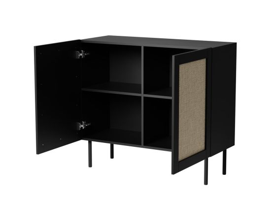 Cama Meble JUTA 2D chest of drawers 100x39.5x90 black + linol calabria