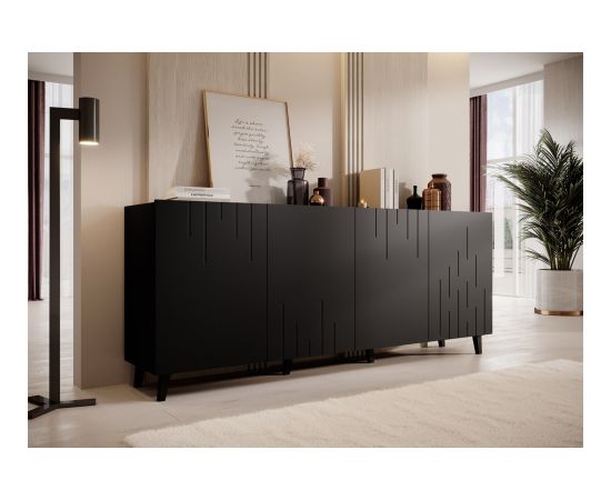 Cama Meble BARI chest of drawers 200x42x82 black matt