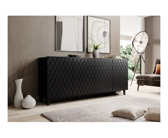 Cama Meble ASTI chest of drawers 200x42x82 black matt