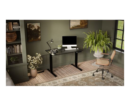 Cama Meble Desk with electric height adjustment MOON 121x67x72-120 black/san sebastian