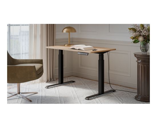 Cama Meble Desk with electric height adjustment MOON 121x67x72-120 black/tan