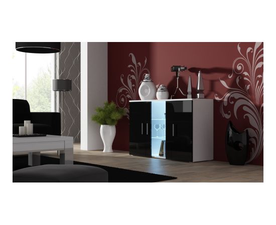 Cama Meble Cama sideboard 120 cm SOHO S7 white/black gloss