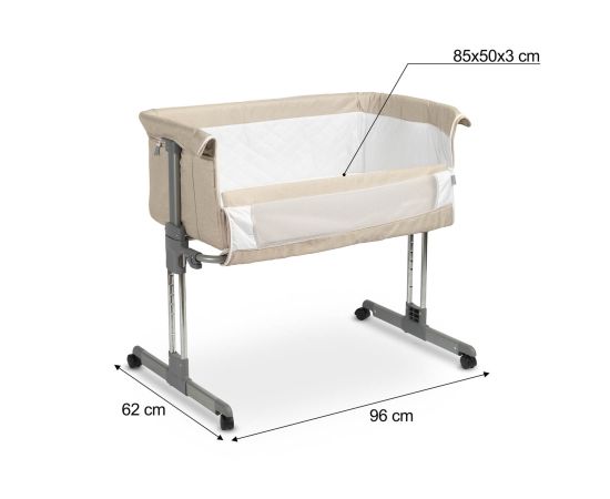 Кроватка Caretero SLEEP2GETHER BEIGE