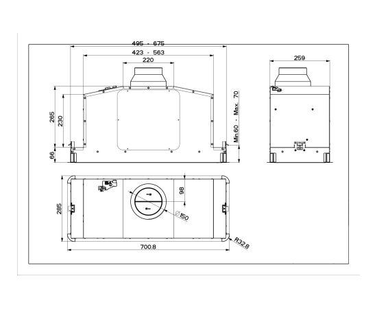 Hood Faber IN-LIGHT INOX 70 cm