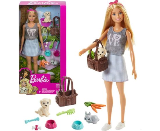 Lalka Barbie Mattel ze zwierzątkami (FPR48)