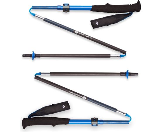 Black Diamond Trekking poles Distance Carbon FLZ, fitness equipment (blue, 1 pair, 125-140 cm)