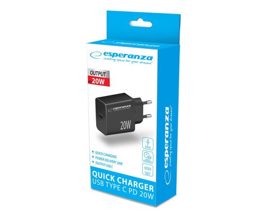 Esperanza EZC104K mains charger 20W Black