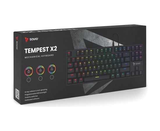 Savio Tempest x2 RGB mechanical keyboard, Outemu BLUE