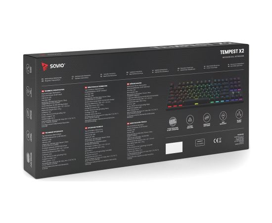 Savio Tempest x2 RGB mechanical keyboard, Outemu BLUE