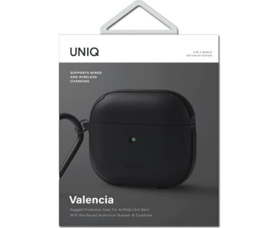 UNIQ etui Valencia AirPods 3 czarny|midnight black Antimicrobial