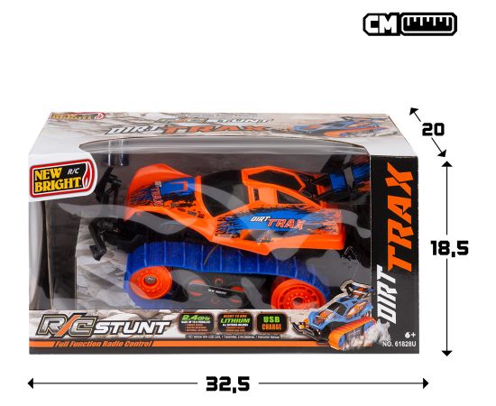 Radiovadāmā mašīna ar kāpurķēžu riteņiem Dirt Trax 6 virz. , USB 28 cm 6+ CB46802