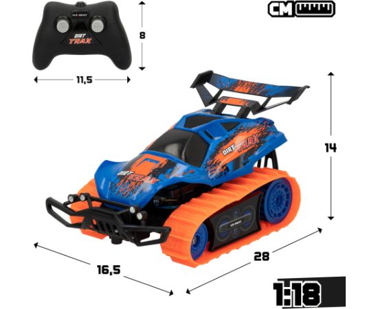 Radiovadāmā mašīna ar kāpurķēžu riteņiem Dirt Trax 6 virz. , USB 28 cm 6+ CB46802