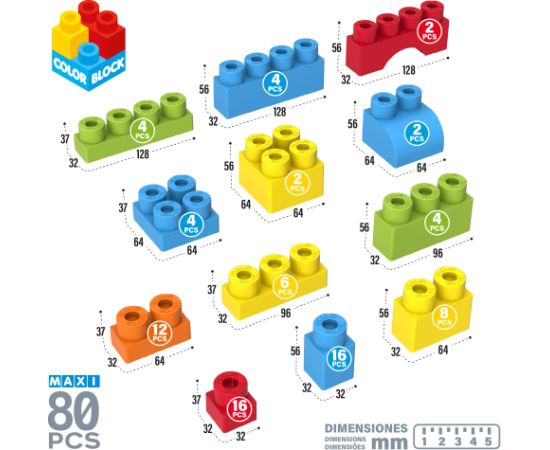 Konstruktora kļuči no ABS plastmasas 80 elem. 12 m+ CB49278