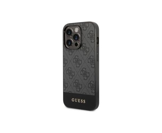 Guess -  Guess PU 4G Stripe Case for iPhone 14 Pro Grey