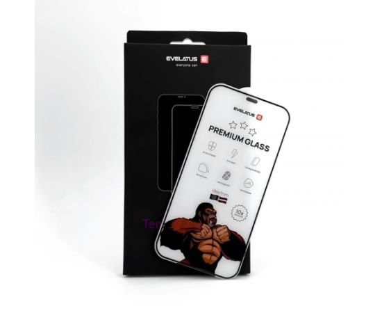 Evelatus Samsung  Galaxy S24 Ultra 2.5D FulCorning Gorilla Glass Anti-Static 3D Full Cover 10X Stronger Black