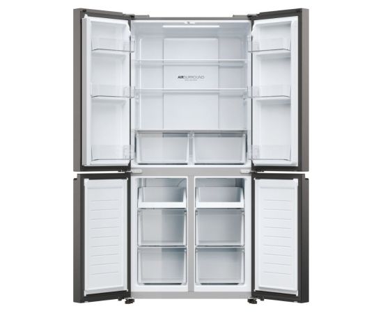 Haier HCR3818ENMD side-by-side refrigerator Freestanding 467 L E Grey