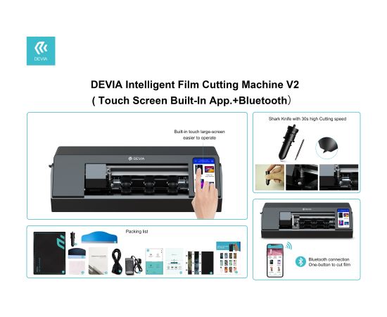 Devia Intelligent Film Cutting Machine With Touch Screen V2 (Built-In App + Bluetooth) PT017