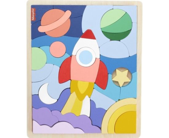 Mattel Fisher-Price - Wooden Space Blocks Puzzle (HXY42)