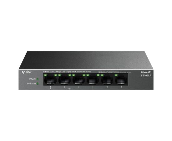 Switch TP-LINK LS106LP Desktop/pedestal 6x10Base-T / 100Base-TX PoE ports 4 LS106LP