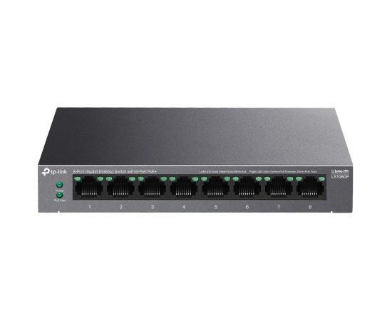 Switch TP-LINK LS108GP Desktop/pedestal 8x10Base-T / 100Base-TX / 1000Base-T PoE+ ports 8 LS108GP