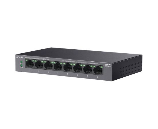 Switch TP-LINK LS108GP Desktop/pedestal 8x10Base-T / 100Base-TX / 1000Base-T PoE+ ports 8 LS108GP