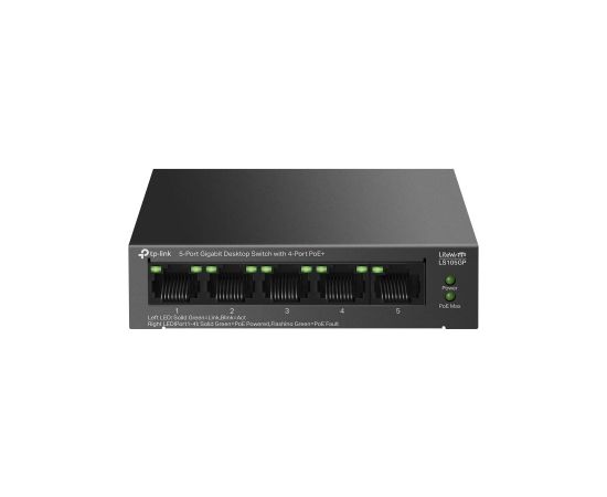 Switch TP-LINK LS105GP Desktop/pedestal 5x10Base-T / 100Base-TX / 1000Base-T PoE+ ports 4 LS105GP