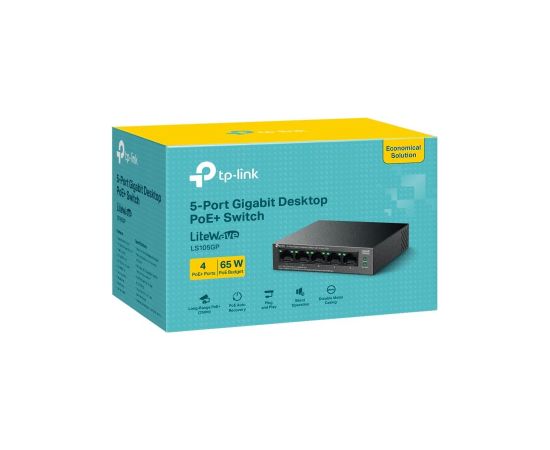 Switch TP-LINK LS105GP Desktop/pedestal 5x10Base-T / 100Base-TX / 1000Base-T PoE+ ports 4 LS105GP