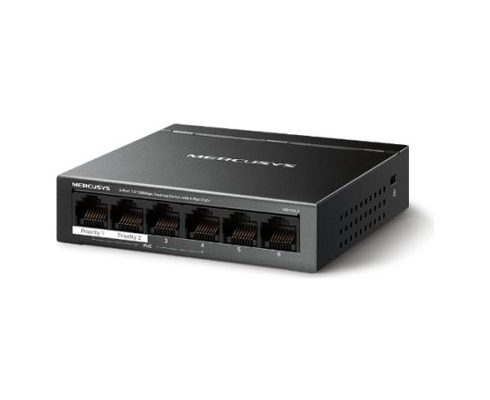 Switch MERCUSYS MS106LP Desktop/pedestal 6x10Base-T / 100Base-TX PoE+ ports 4 MS106LP