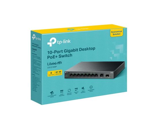 Switch TP-LINK LS1210GP 9x10Base-T / 100Base-TX / 1000Base-T 1xSFP PoE+ ports 8 LS1210GP