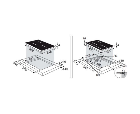 Built-in induction hob De Dietrich DPI4321B