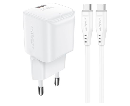 Acefast   Acefast A77 Mini PD 30W GaN wall charger + USB-C cable - white