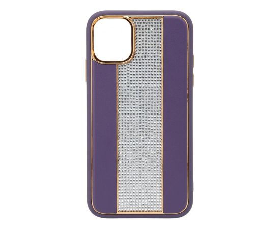 iLike Apple  iPhone 11 Diamonds and Leather Case Purple