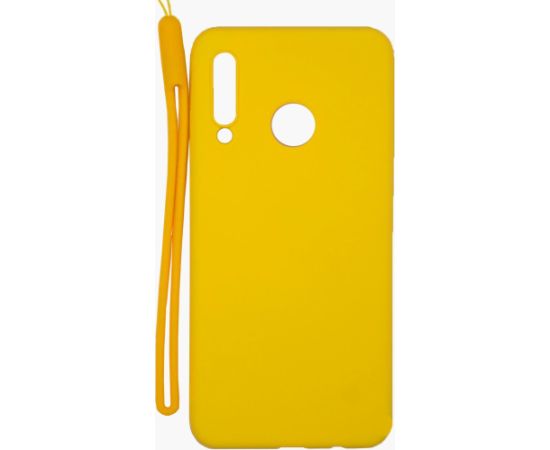 Evelatus Huawei  P30 Lite Soft Touch Silicone Case with Strap Yellow