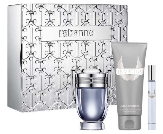 Paco Rabanne Paco Rabanne Invictus Eau de Toilette 100ml. + Eau de Toilette 10ml. + All Over Shampoo 100ml. ZESTAW