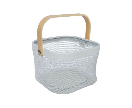 Basket OTTO  21x23xH14cm, with handle, white