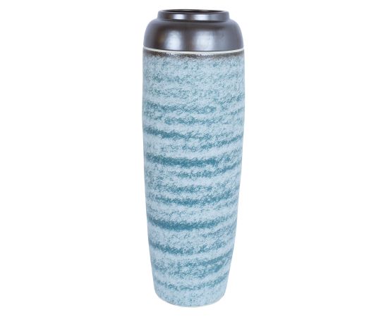 Ceramic vase TITAN STONE H60cm, black/blue