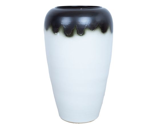 Ceramic vase TITAN STONE H60cm, brown/white