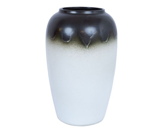 Ceramic vase TITAN STONE H37cm, brown/white