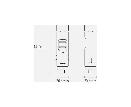 Автомобильный fm-трансмиттер Baseus CCNLZ-C0G 3.1A | usb flash | sd | bluetooth 5.0 серебряный