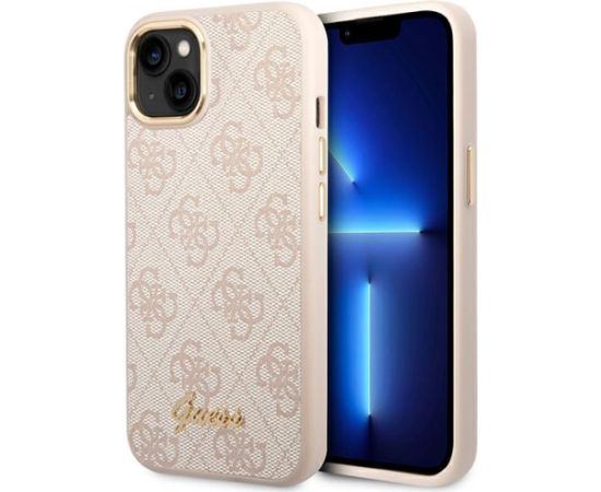 Guess PC|TPU 4G Metal Camera Outline Case for iPhone 14 Pink